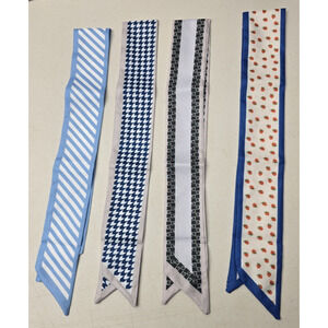 Lysbonnis 4Pc Women’s Boho Hair Scarf Headband Neck Wrap 35" Lightweight